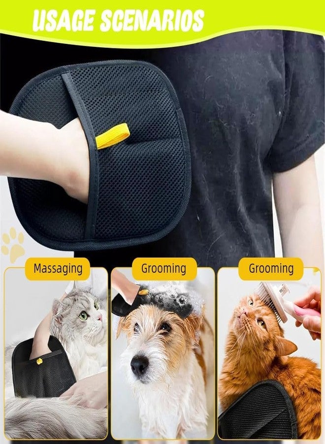 JOLYMIT Pet Hair Removal Gloves - Reusable Grooming Mitt for Furniture Carpet Car Seats - Gentle Massage Glove for Dogs & Cats - Eco-Friendly Fur Remover (Black) - Image 3